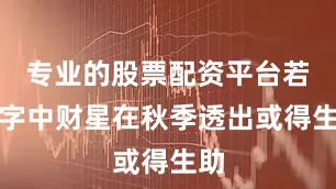 专业的股票配资平台若八字中财星在秋季透出或得生助